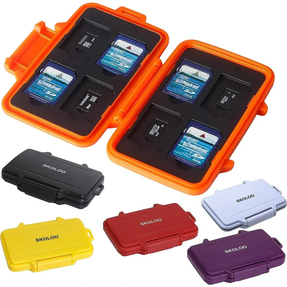 SKOLOO Weatherproof Micro SD Card Case - SD Card Storage Container